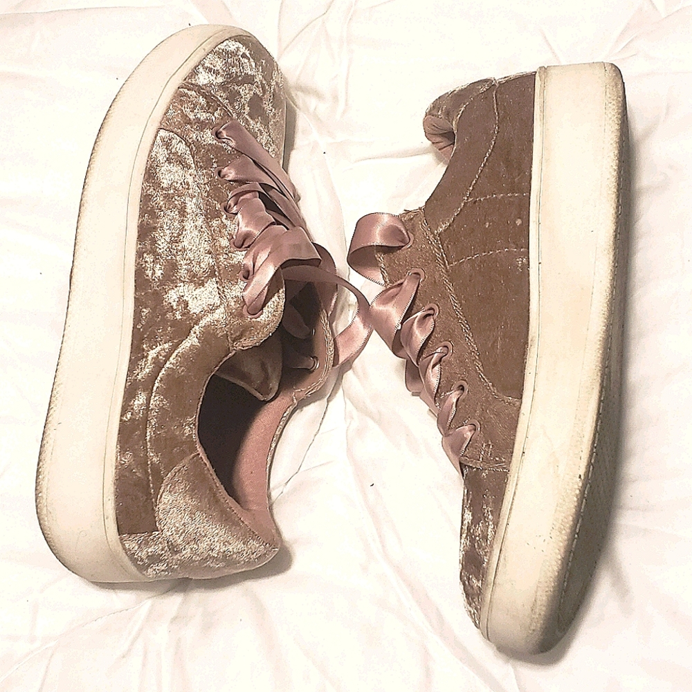 Blush Faux Suede Fashion Sneakers